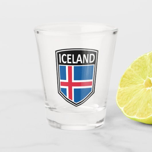 Nationaal - IJsland Shot Glas (Voorkant)