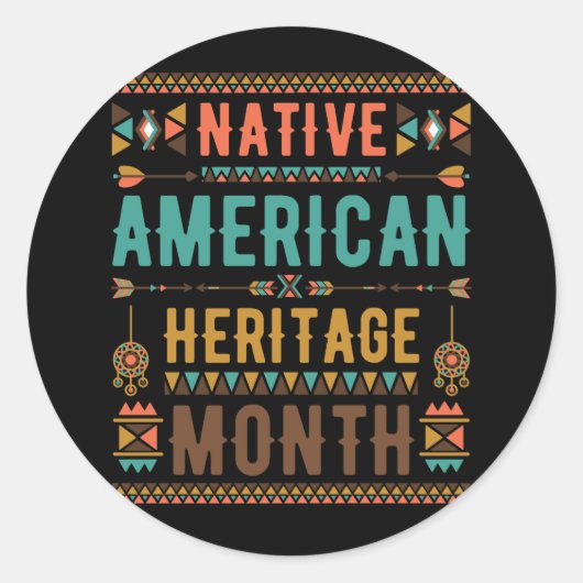 Nationaal Indiaans Amerikaans erfgoed Maand IND Ronde Sticker (Voorkant)
