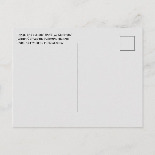 Nationaal kerkhof Gettysburg Briefkaart (Achterkant)