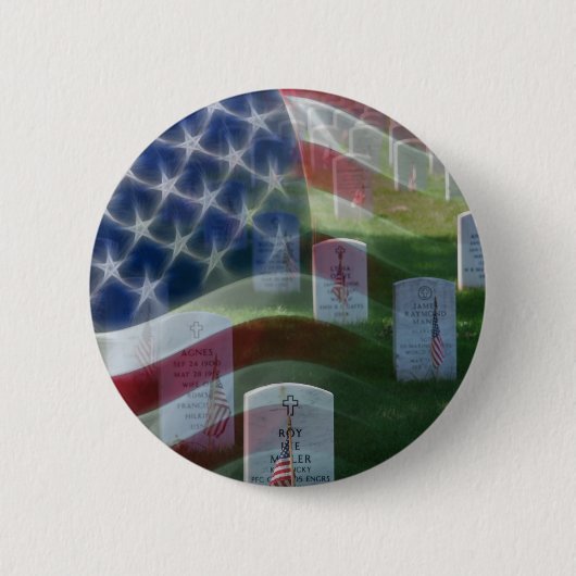 Nationaal kerkhof van Arlington, Amerikaanse vlag Ronde Button 5,7 Cm (Voorkant)