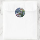 Nationaal kerkhof van Arlington, Amerikaanse vlag Ronde Sticker (Tas)