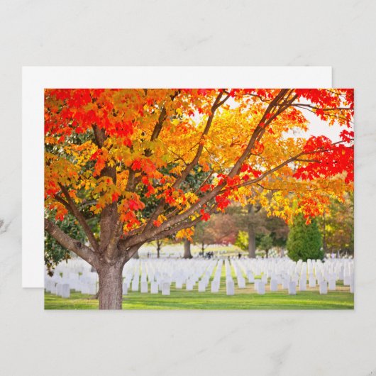 Nationaal kerkhof van Arlington in het najaar Kaart (Voorkant / Achterkant)