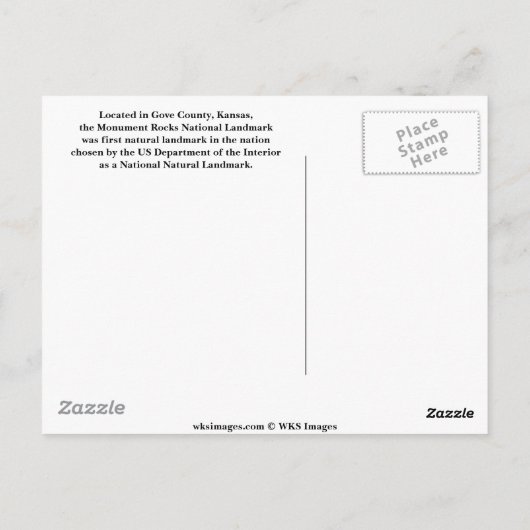 Nationaal landmerk monument voor Rocks Briefkaart (Achterkant)