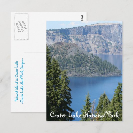 Nationaal meer van het krater ... briefkaart (Voorkant / Achterkant)