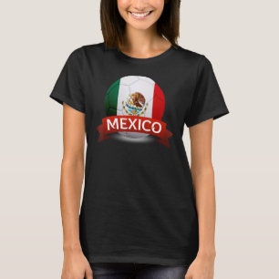 Nationaal Mexicaans Football voor de vlag van Mexi T-shirt