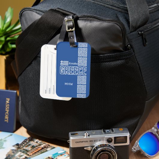 Nationaal monogram bagagelabel (Voorkant & Achterkant)