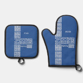 Nationaal monogram ovenwant & pannenlap set (Voorkant)