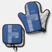 Nationaal monogram ovenwant & pannenlap set (Voorkant / Achterkant)