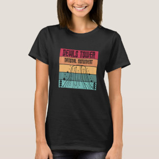 Nationaal monument Devils Tower in Wyoming Wandele T-shirt