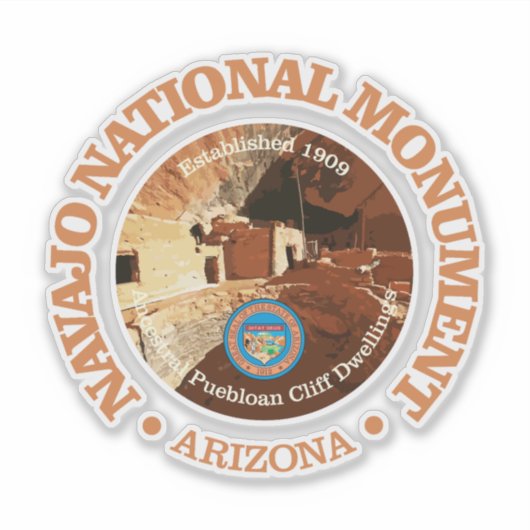 Nationaal Monument Navajo (NM) Sticker (Voorkant)