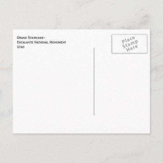 Nationaal monument van Grand Staircase-Escalante Briefkaart (Achterkant)