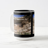 Nationaal monument van Montezuma's Castle Tweekleurige Koffiemok (Voorkant links)