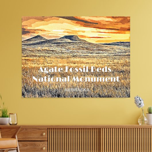 Nationaal monument voor Agate Fossil Beds Canvas Afdruk (Insitu (Woonkamer))