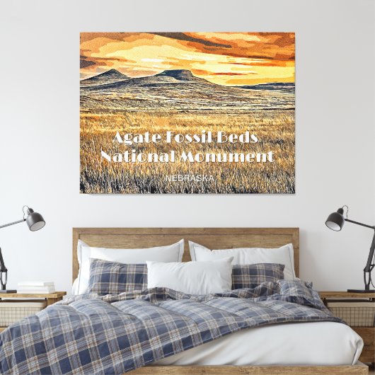 Nationaal monument voor Agate Fossil Beds Canvas Afdruk (Insitu (Slaapkamer))