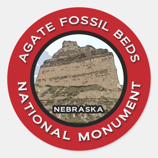 Nationaal monument voor Agate Fossil Beds Ronde Sticker (Voorkant)