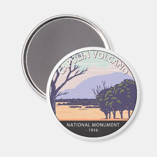 Nationaal monument voor Capulin Volcano in New Mex Magneet (Voorkant / Achterkant)