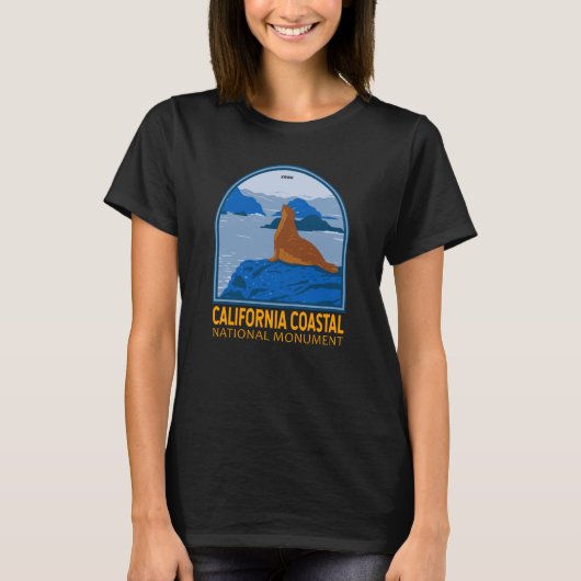 Nationaal monument voor de kust van Californië T-shirt (Voorkant)