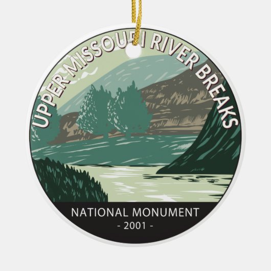Nationaal monument voor de rivier de Missouri Keramisch Ornament (Voorkant)