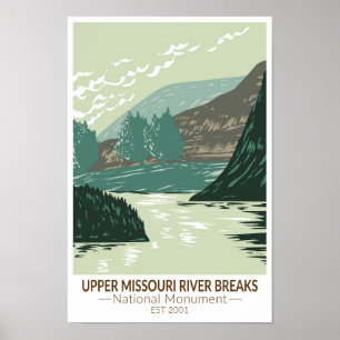Nationaal monument voor de rivier de Missouri Poster