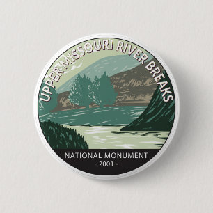 Nationaal monument voor de rivier de Missouri Ronde Button 5,7 Cm