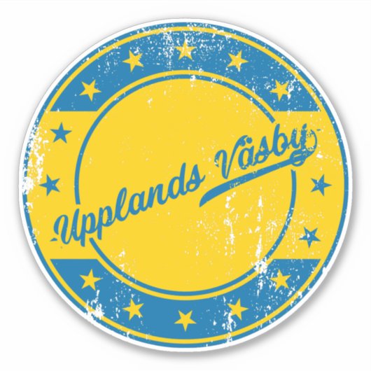 Nationaal - Oppervlakte Väsby Sverige | Sticker Zw (Voorkant)