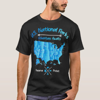 nationaal park 63 US National Parks Map T-shirt