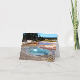 Nationaal park Abyss Pool Hot Springs Yellowstone Notitiekaartje