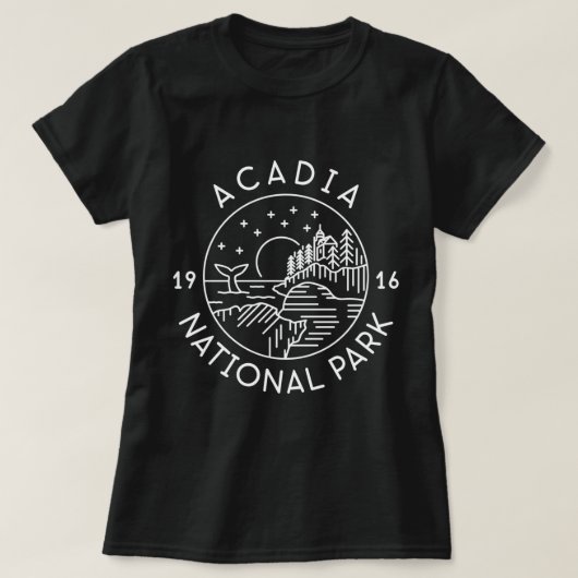 Nationaal park Acadia 1916 Maine Bar Harbour T-shirt (Design voorkant)