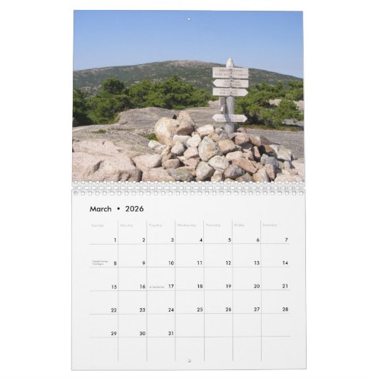 Nationaal park Acadia 2016 Kalender (Mar 2026)
