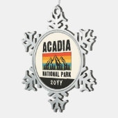 Nationaal park Acadia, aangepast jaar Maine Retro Tin Sneeuwvlok Ornament (Rechts)