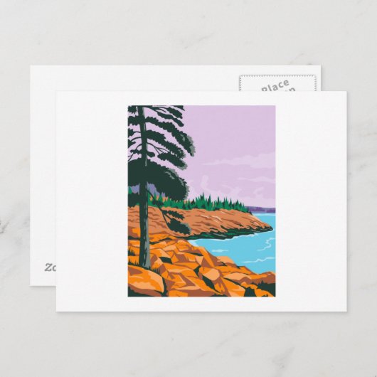 Nationaal park Acadia in het zuidwesten van de Bar Briefkaart (Voorkant / Achterkant)