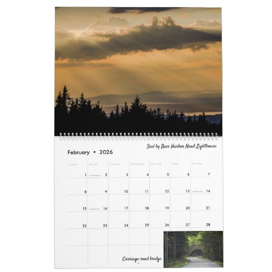Nationaal park Acadia Kalender (Feb 2026)
