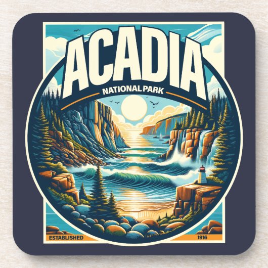 Nationaal park Acadia Maine Bier Onderzetter (Voorkant)