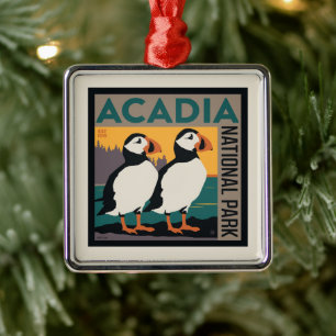 Nationaal park Acadia, Maine   Puffins Metalen Ornament