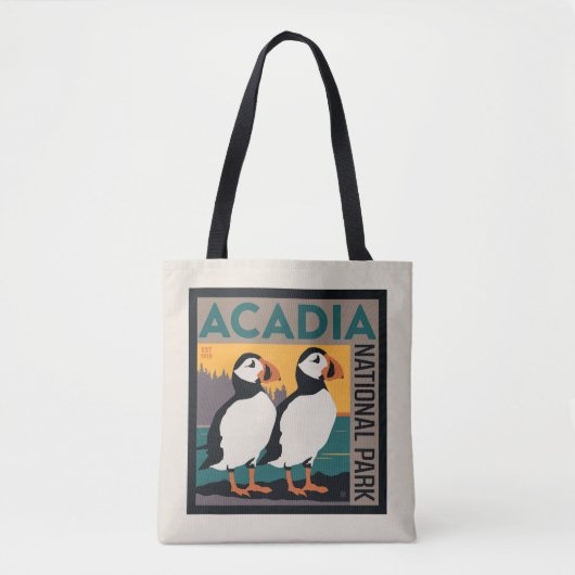 Nationaal park Acadia, Maine | Puffins Tote Bag (Voorkant)