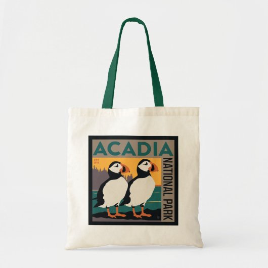 Nationaal park Acadia, Maine | Puffins Tote Bag (Voorkant)