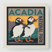 Nationaal park Acadia, Maine | Puffins Vierkante Klok (Voorkant)