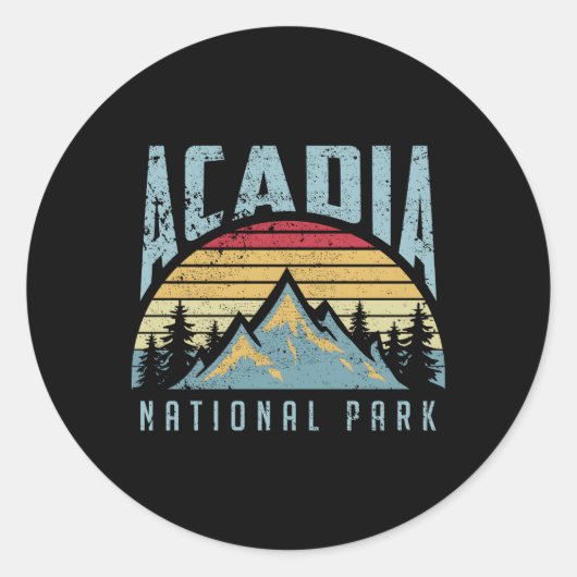 Nationaal park Acadia Maine Ronde Sticker (Voorkant)