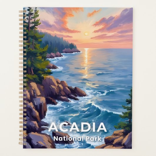 Nationaal park Acadia | Maine Schilderen Reiskunst Planner (Voorkant)