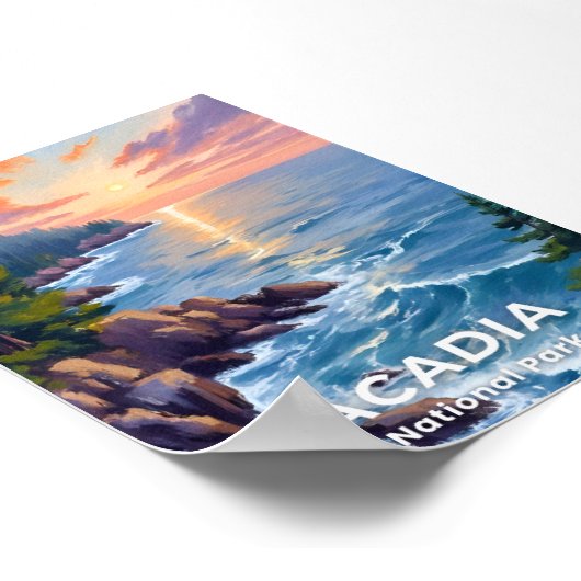 Nationaal park Acadia | Maine Schilderen Reiskunst Poster (Hoek)