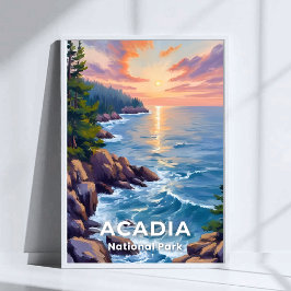 Nationaal park Acadia | Maine Schilderen Reiskunst Poster
