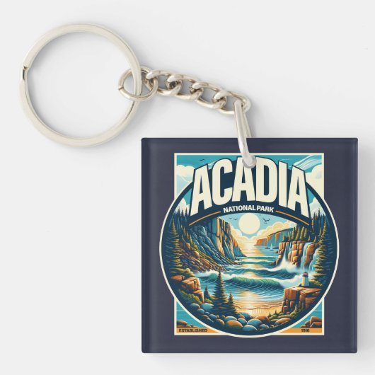 Nationaal park Acadia Maine Sleutelhanger (voorkant)