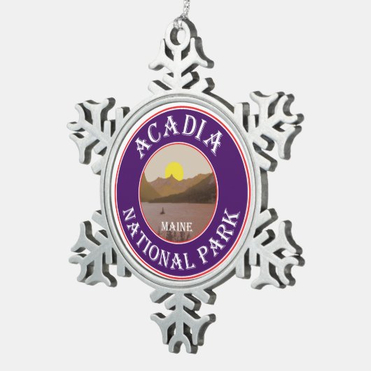 Nationaal park Acadia Maine Tin Sneeuwvlok Ornament (Rechts)