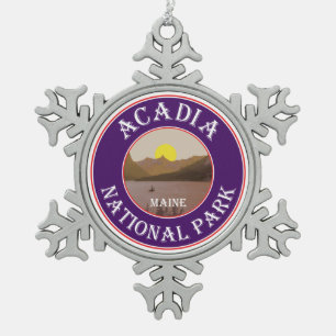 Nationaal park Acadia Maine Tin Sneeuwvlok Ornament