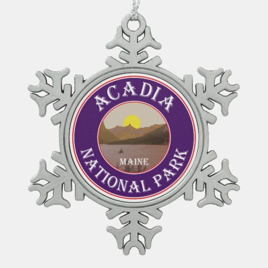 Nationaal park Acadia Maine Tin Sneeuwvlok Ornament (Voorkant)