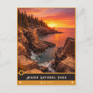 Nationaal park Acadia Maine Vintage ansichtkaart Briefkaart