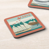 Nationaal park Acadia, Maine | Zeilboot & walvis Bier Onderzetter (Linkerzijde)