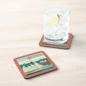 Nationaal park Acadia, Maine | Zeilboot & walvis Bier Onderzetter (Rechterzijde)