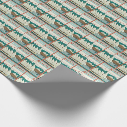 Nationaal park Acadia, Maine | Zeilboot & walvis Cadeaupapier (Hoek)