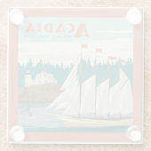 Nationaal park Acadia, Maine | Zeilboot & walvis Glazen Onderzetter (Achterkant)